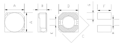 Inductor de potencia SMD, serie CDRH2B/3B/4B